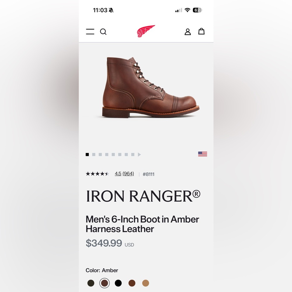 Red Wing Iron Ranger Men’s Boots - Picture 11 of 13